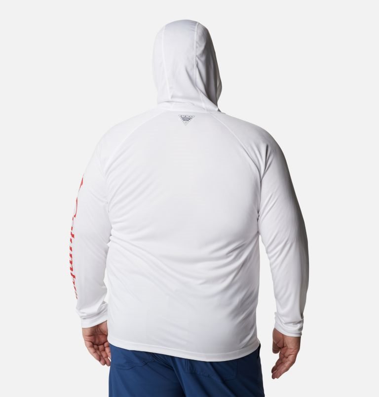 Men's Columbia PFG Terminal Tackle Hoodie White | Plus Size CA-M8C50